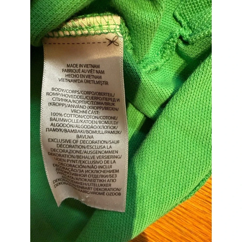 Polo Ralph Lauren Custom Slim Fit Green Polo Shirt Mens 2XL Golf‎ Orange Pony